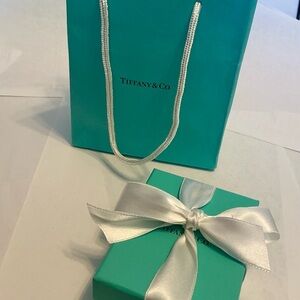 Tiffany & Co. Turquoise Box with Satin Ribbon and FREE Gift Bag.